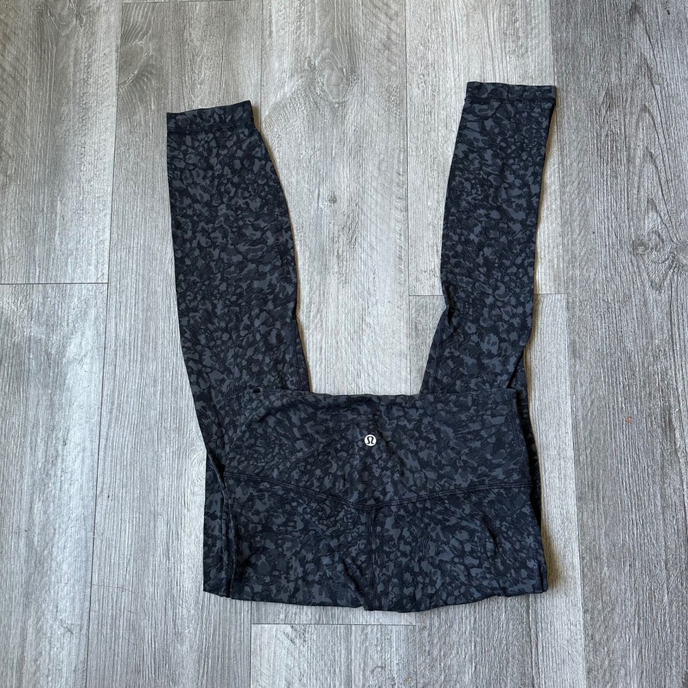 Lululemon Align Leggings Camo Print Black Gray High Rise Size 6